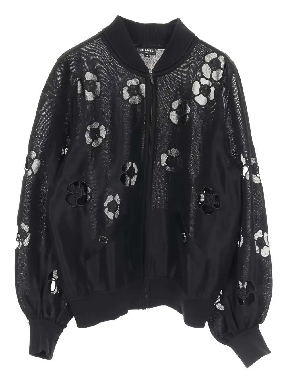 CHANEL Pre-Owned 1986-1988 Camellia cut-out jacket - Nero