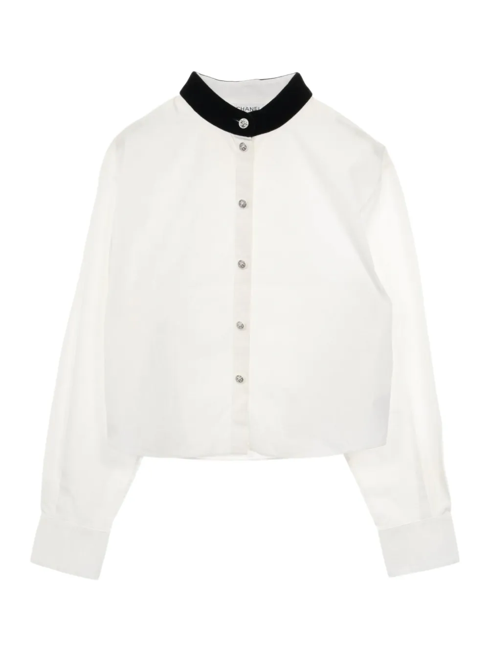 CHANEL Pre-Owned 1986-1988 stand-collar long-sleeve shirt - Bianco