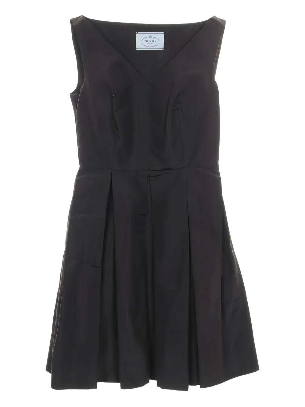 Prada Pre-Owned Abito in seta con pieghe anni 2000 - Nero