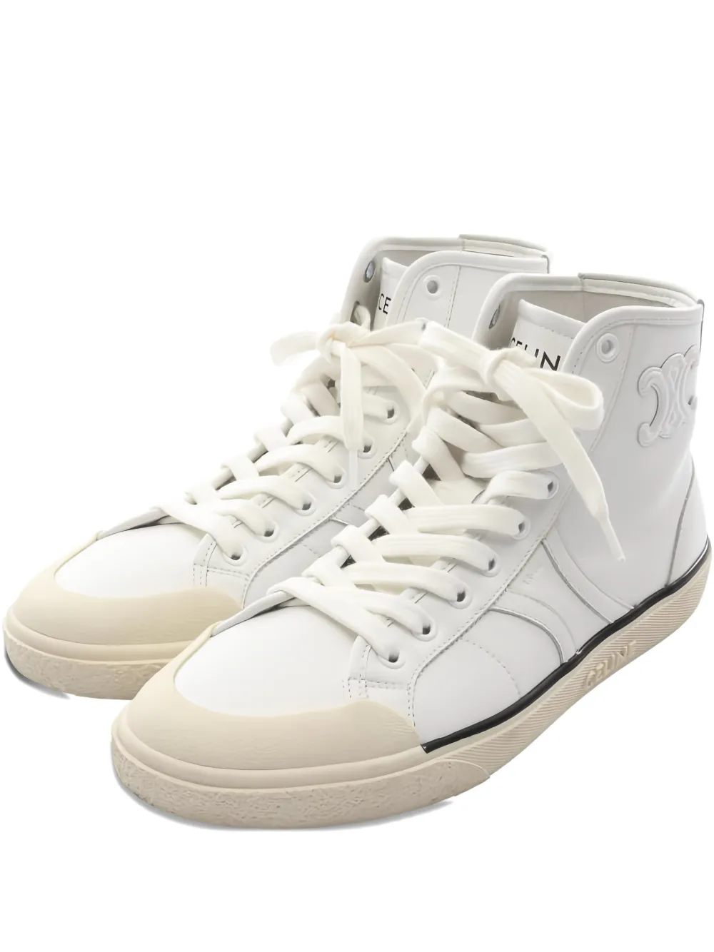 Celine Pre-Owned 2010s Triomphe leather sneakers - Bianco