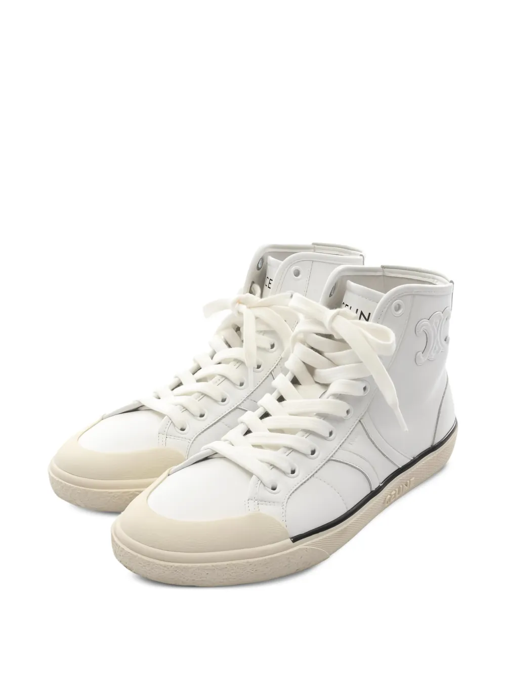Celine Pre-Owned 2010s Triomphe leather sneakers - Bianco