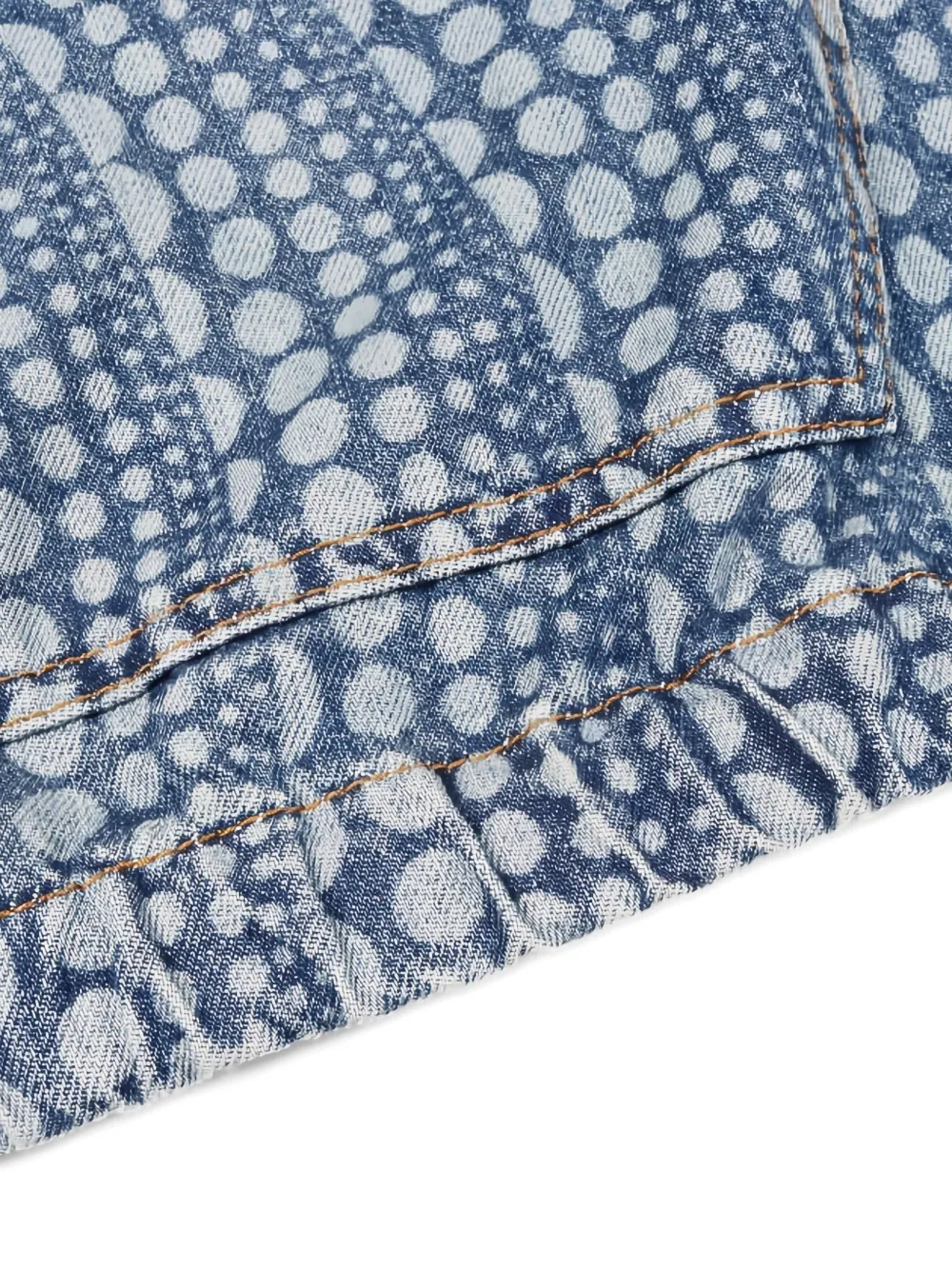 X Yk 2010s Pumpkin-Print Denim Jacket