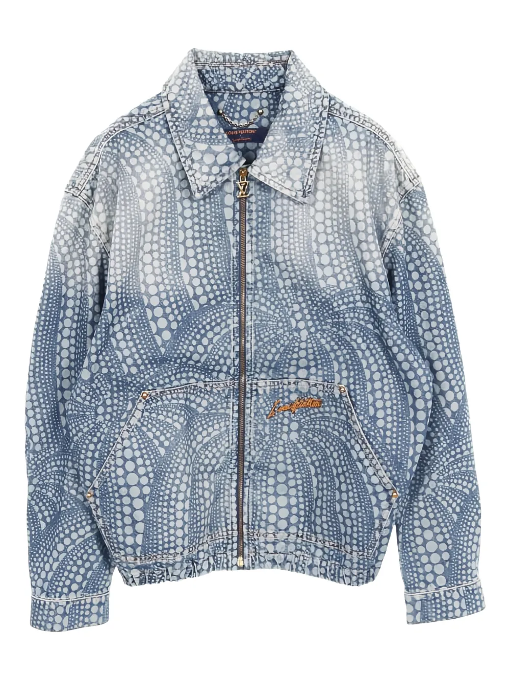 X Yk 2010s Pumpkin-Print Denim Jacket