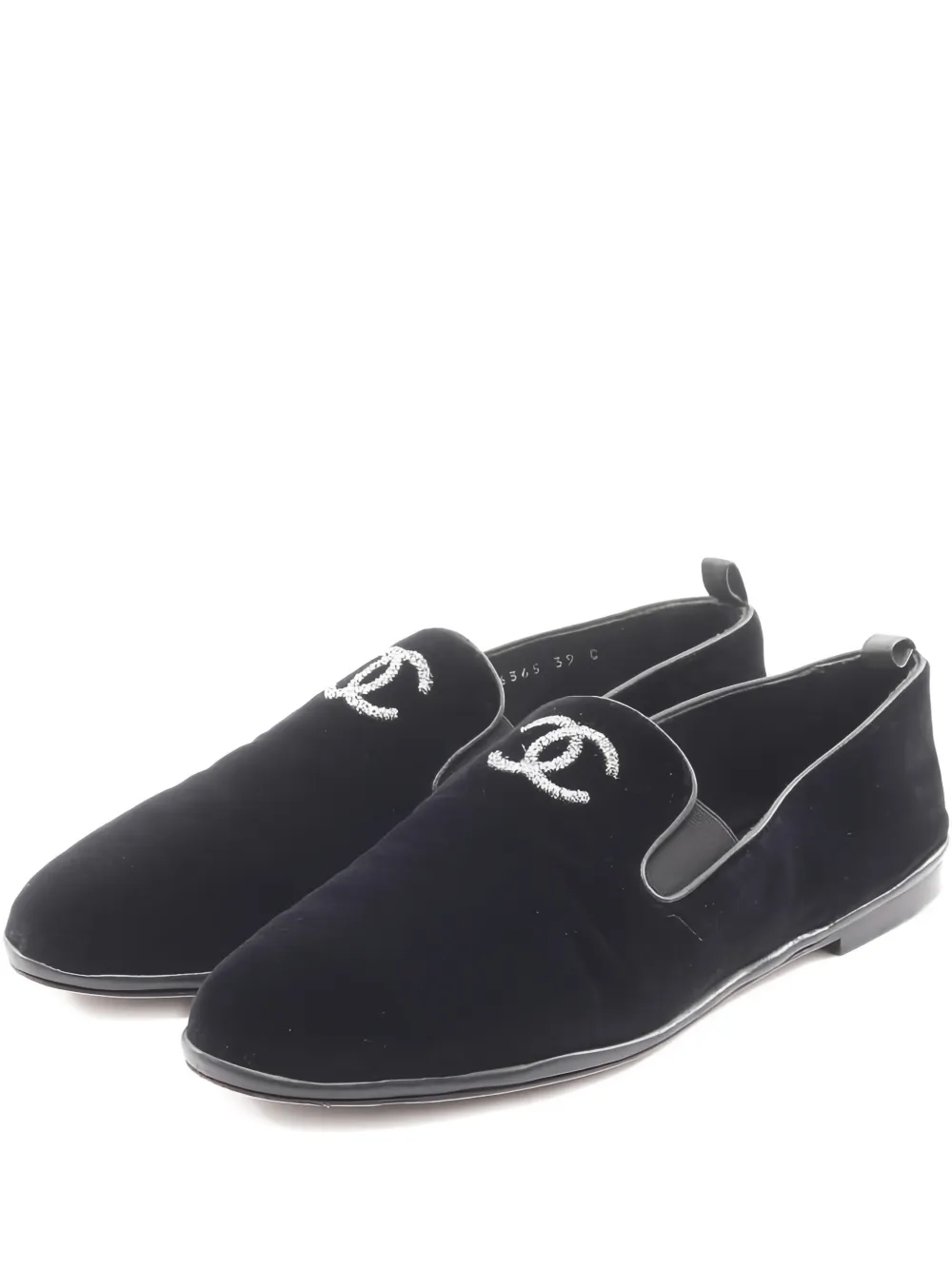 CHANEL Pre-Owned 1986-1988 Coco-mark slip-on loafers - Schwarz