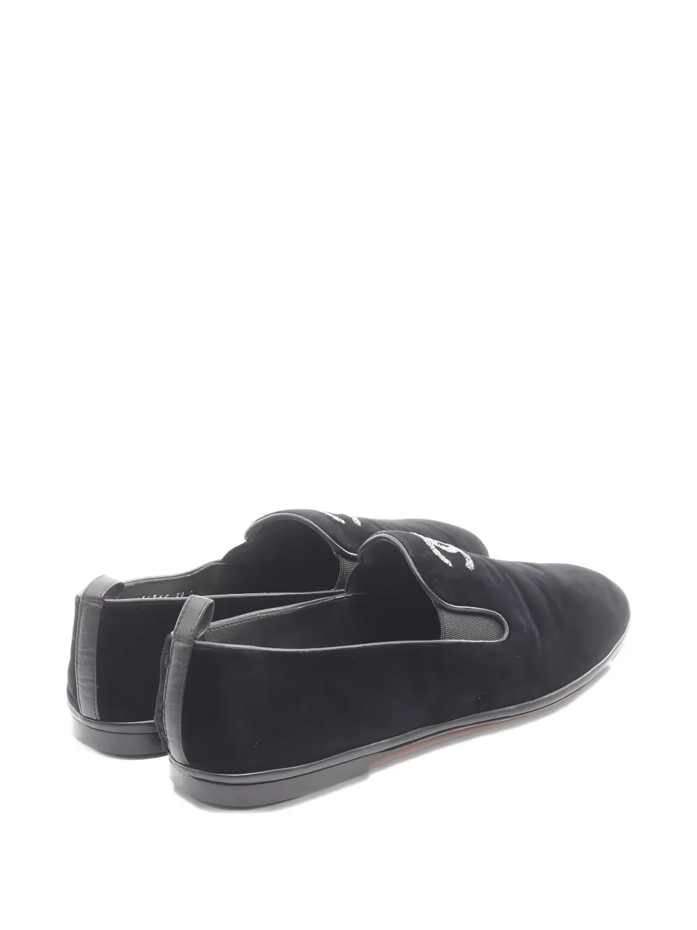 CHANEL Pre-Owned 1986-1988 Coco-mark slip-on loafers - Zwart