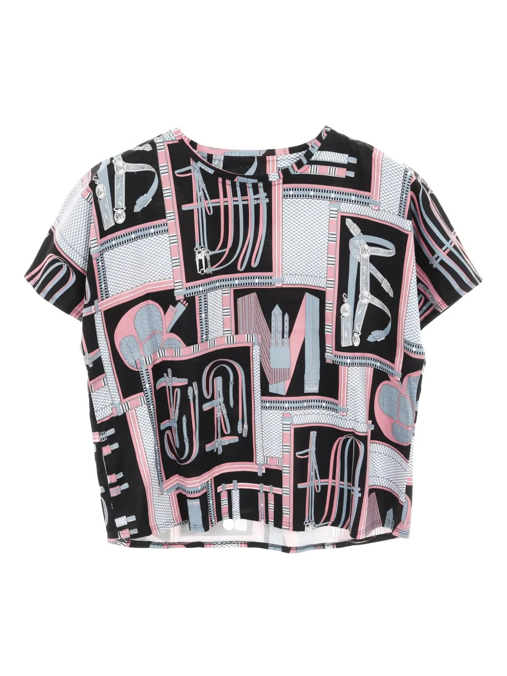 Hermès Pre-Owned T-shirt Lettres Equestres girocollo anni 2010 - Nero