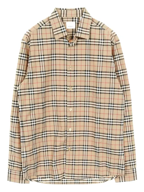 Burberry Pre-Owned camisa manga larga con motivo de cuadros 2010