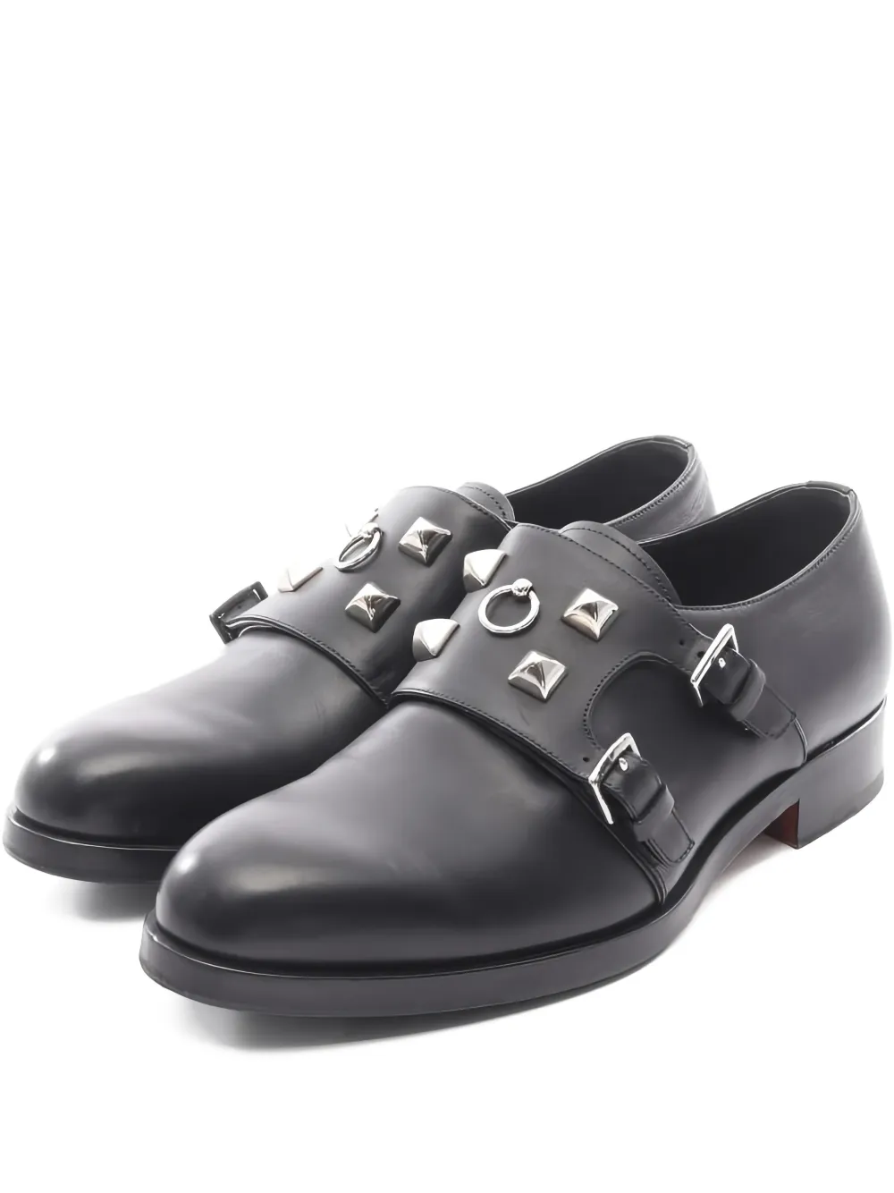 Hermès Pre-Owned 2010 Monk-Schuhe mit Nietenriemen - Schwarz