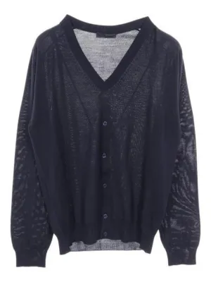Prada Pre-Owned rib-knit zip-up Cardigan | Black | FARFETCH