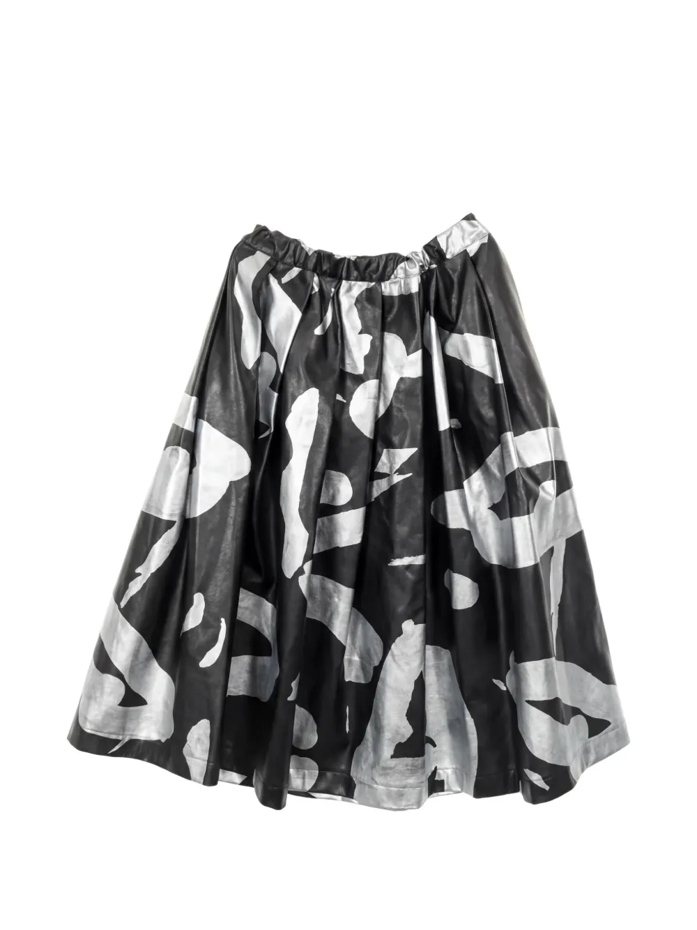 Comme Des Garçons Pre-Owned 2010s abstract-print pleated skirt - Schwarz