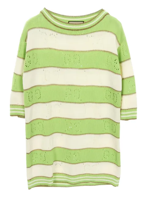 Gucci Pre-Owned 2010s stripe knit three-quarter sleeve t-shirt