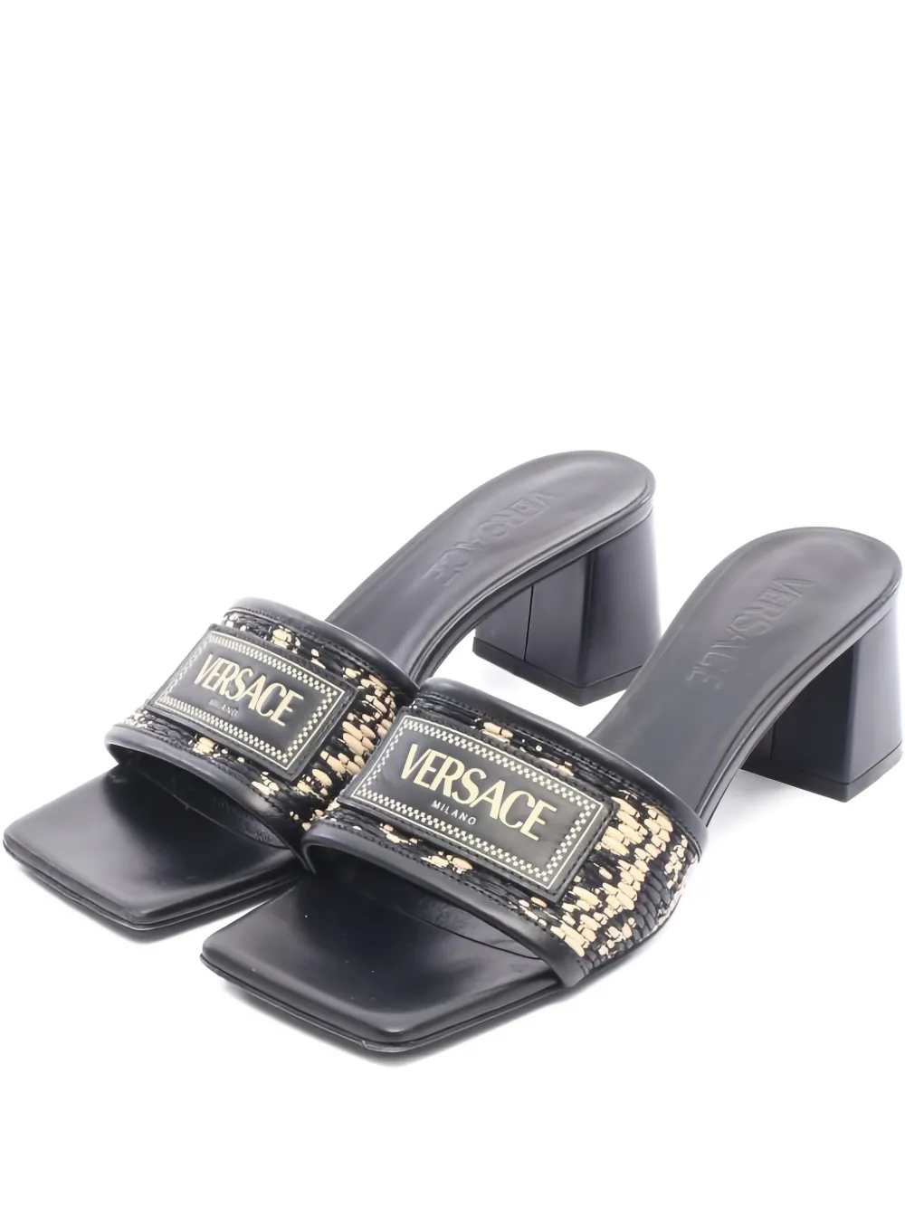 Versace Pre-Owned 2010s Sandalen mit Logo - Schwarz