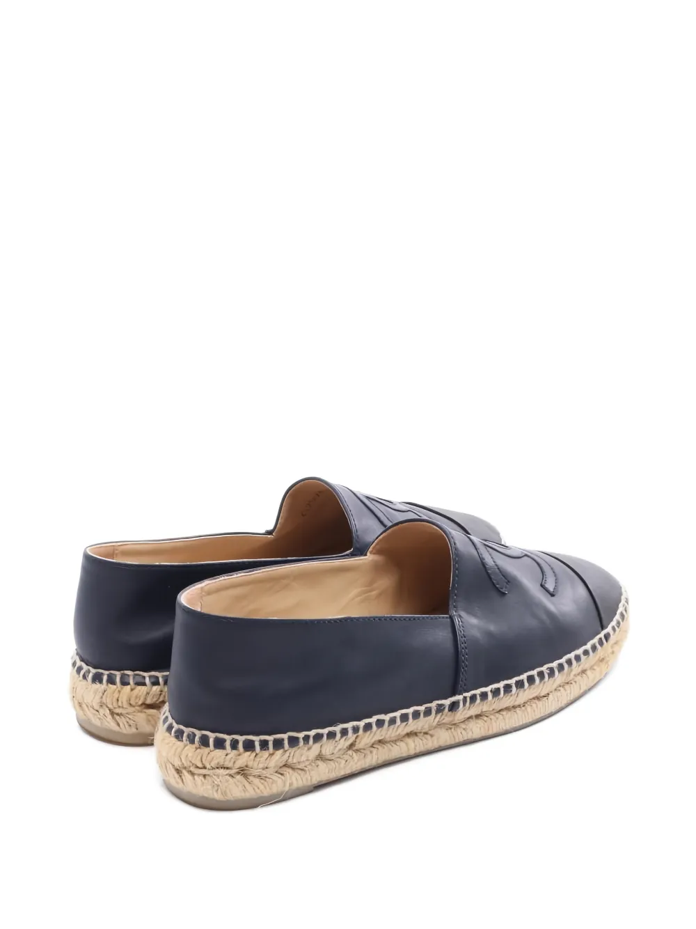 CHANEL Pre-Owned coco mark leather espadrilles - Blauw