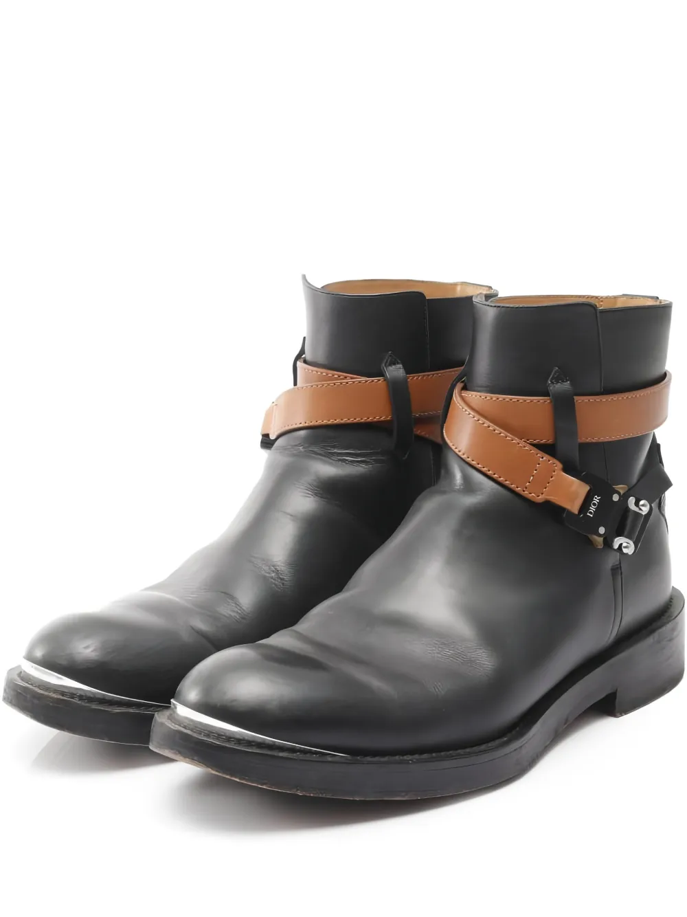 Christian Dior Pre-Owned 2000s Evidence buckle leather boots - Schwarz