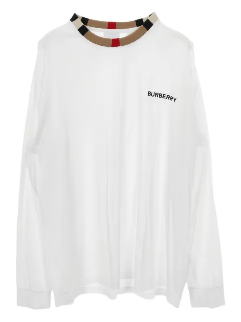 Burberry Pre-Owned cut sew check neck T-shirt