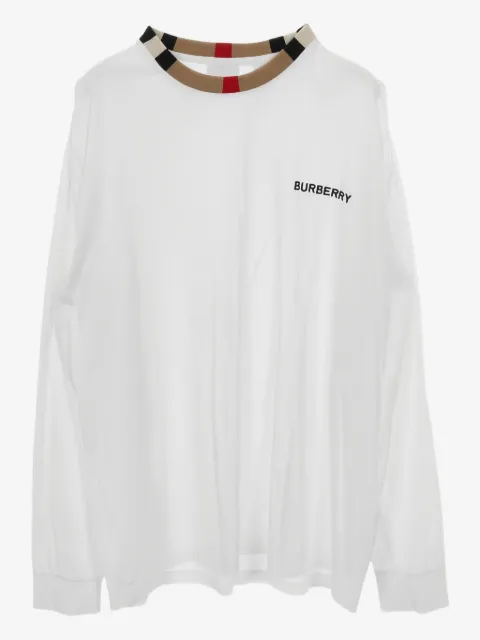 Burberry Pre-Owned cut sew check neck T-shirt