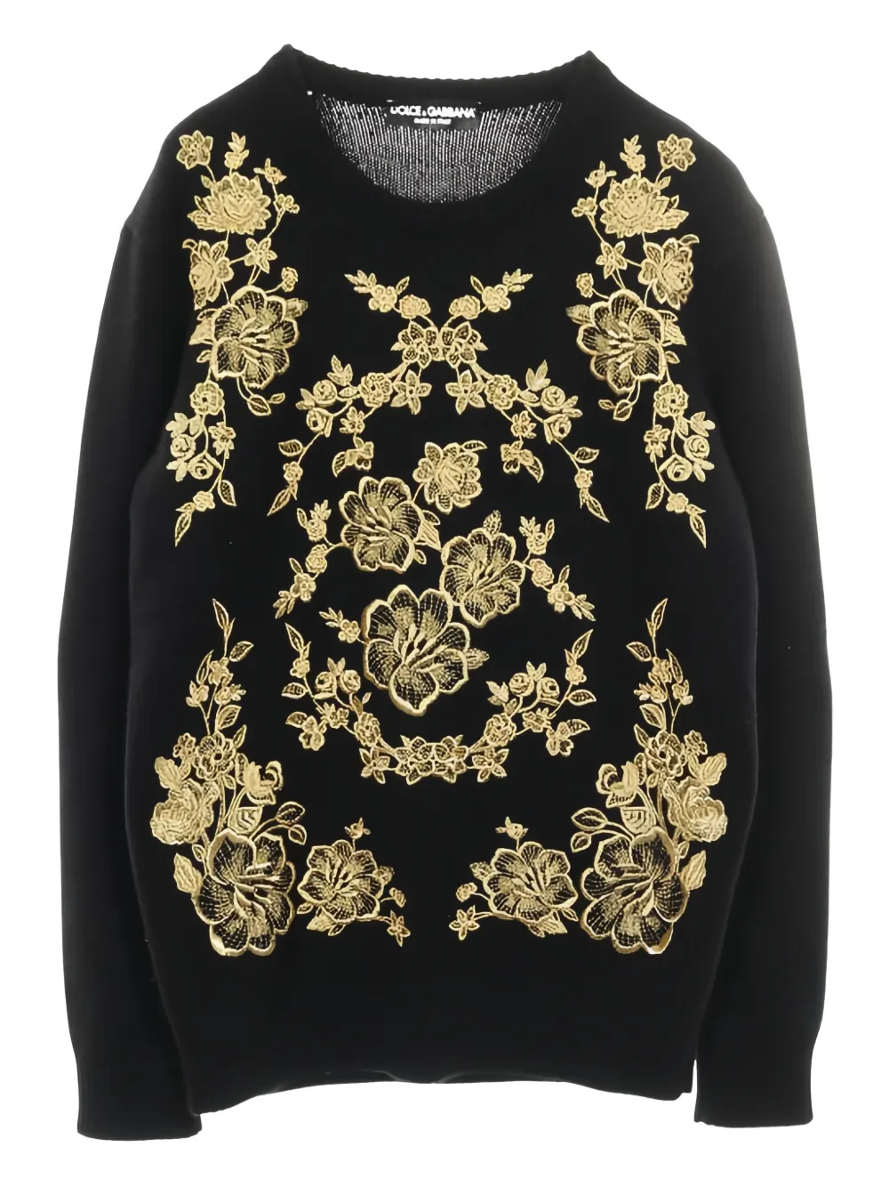 Dolce & Gabbana Pre-Owned 10s crew-neck embroidered sweater - Nero
