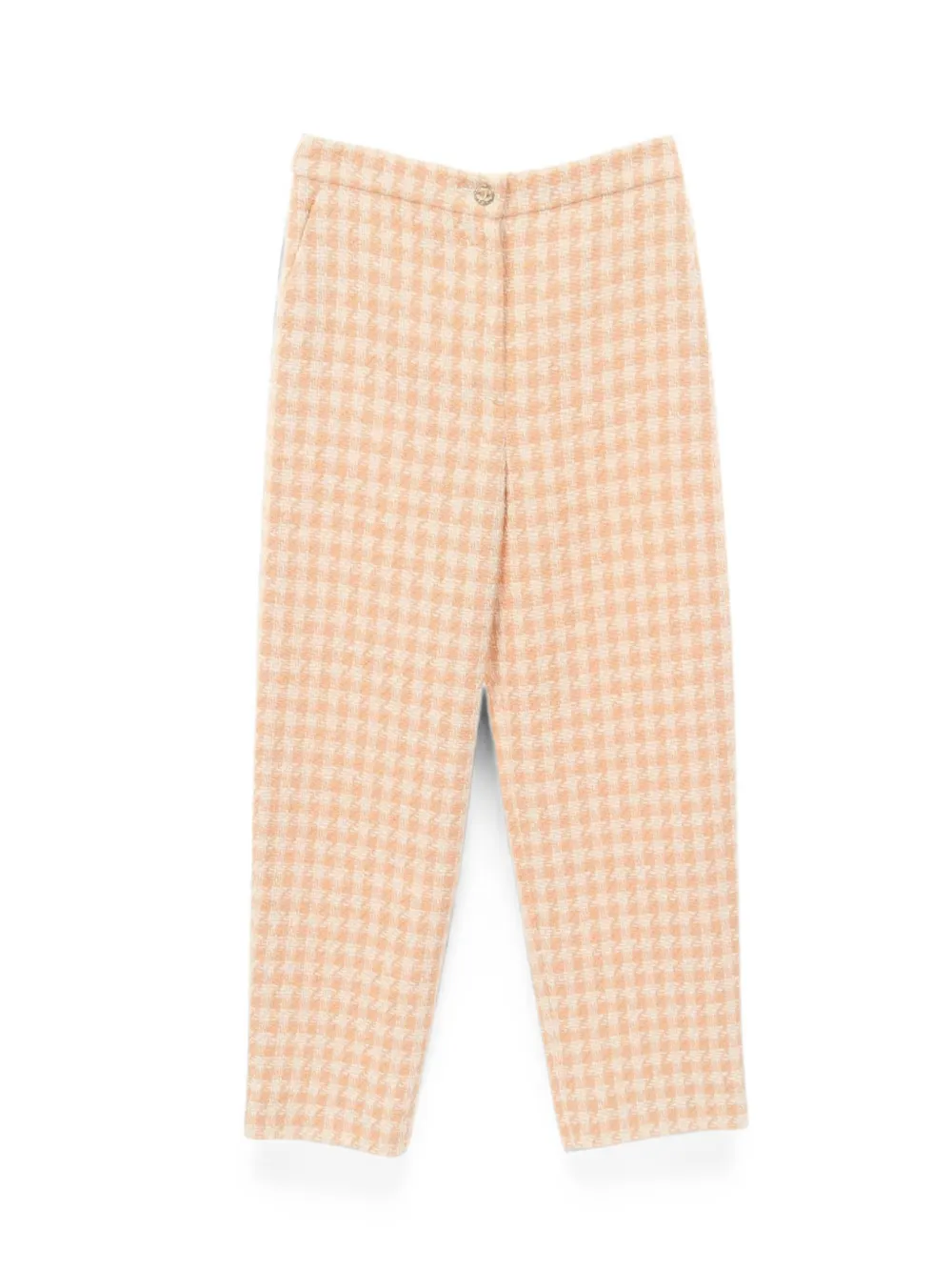 CHANEL Pre-Owned 1986-1988 houndstooth tweed trousers - Neutrals