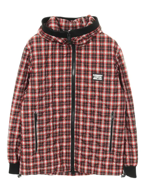 Burberry Pre-Owned 2010s quilted check hooded jacket