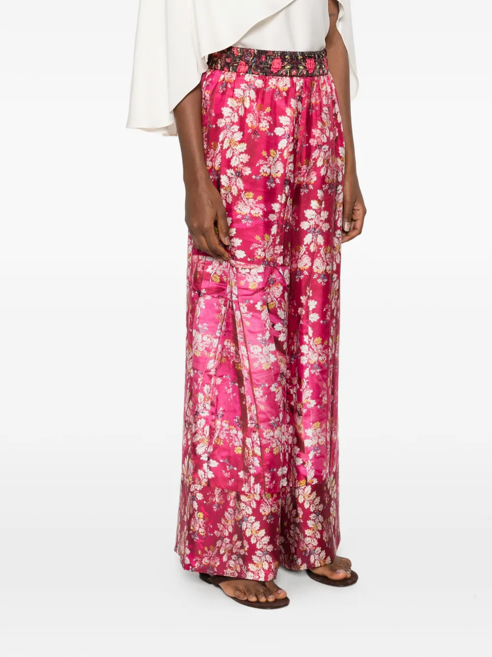  Pierre-louis Mascia Flora-print Palazzo Pants - Pink 