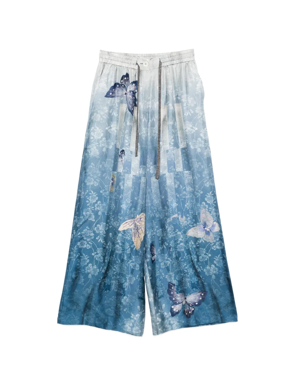 Pierre-Louis Mascia butterfly-print palazzo pants - Blu