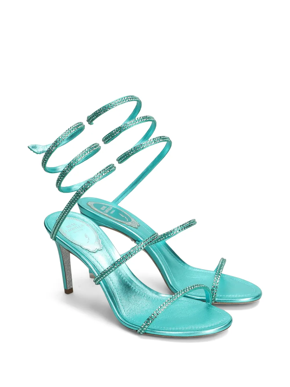René Caovilla Cleo crystal-embellished sandals Blauw