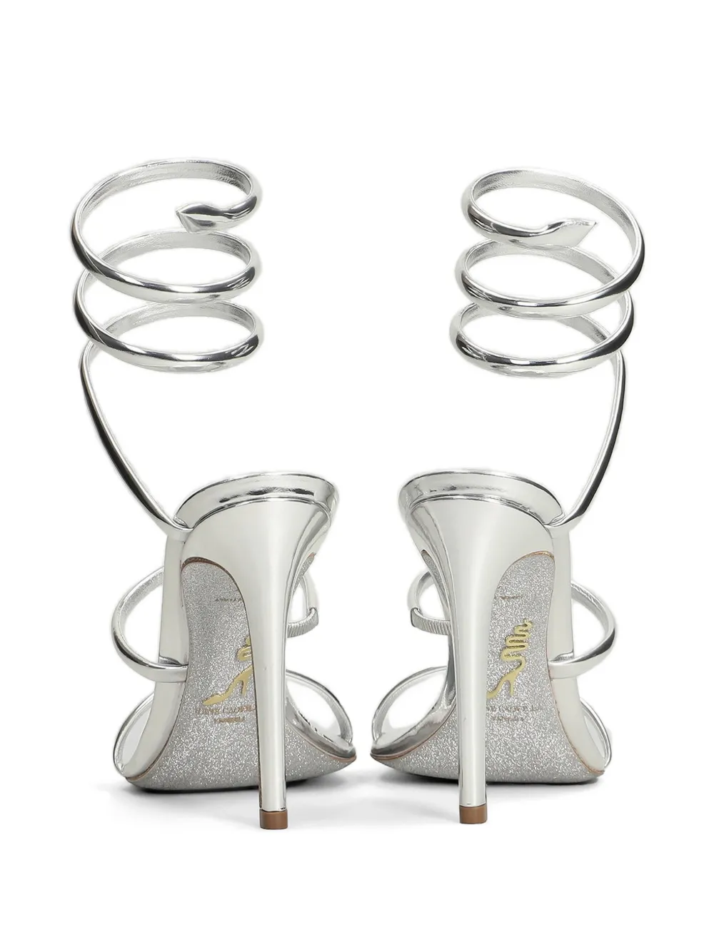 René Caovilla Cleo metallic sandalen Zilver