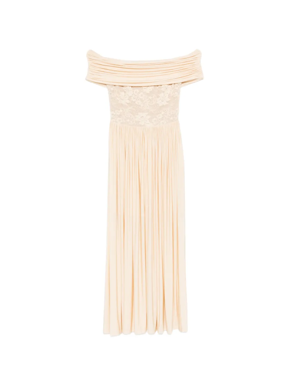 Zimmermann Lace-detail Pleated Maxi Dress In Neutral