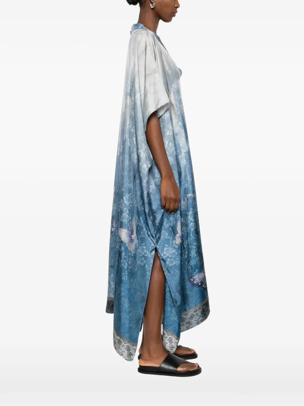 Pierre-Louis Mascia Tuniek met V-hals en vlinderprint Blauw