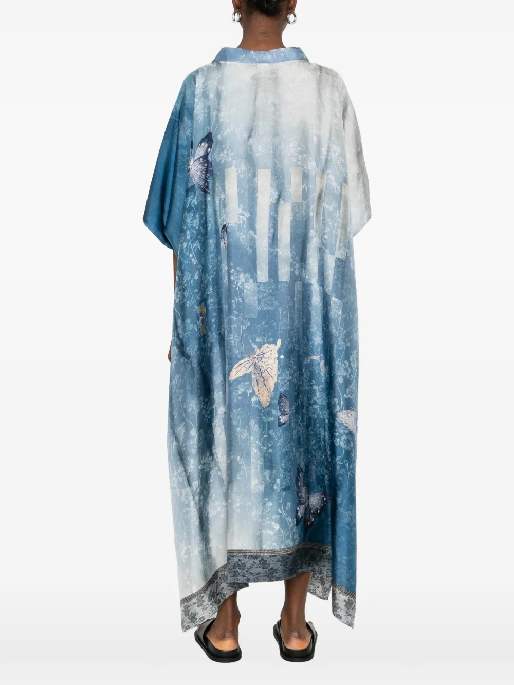 Pierre-Louis Mascia Tuniek met V-hals en vlinderprint Blauw