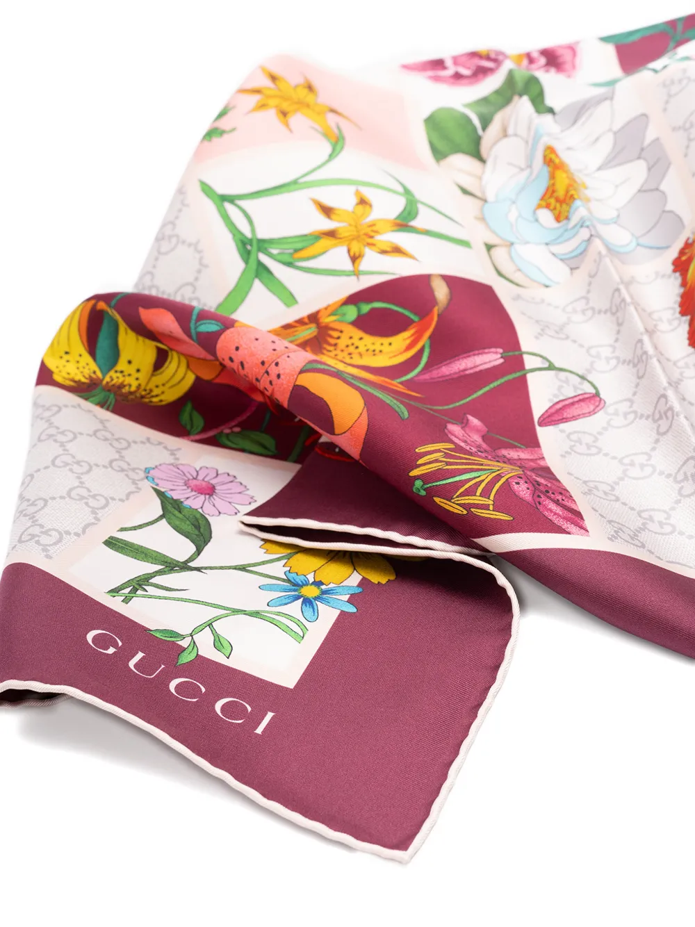 Gucci Sjaal met bloemenprint Wit