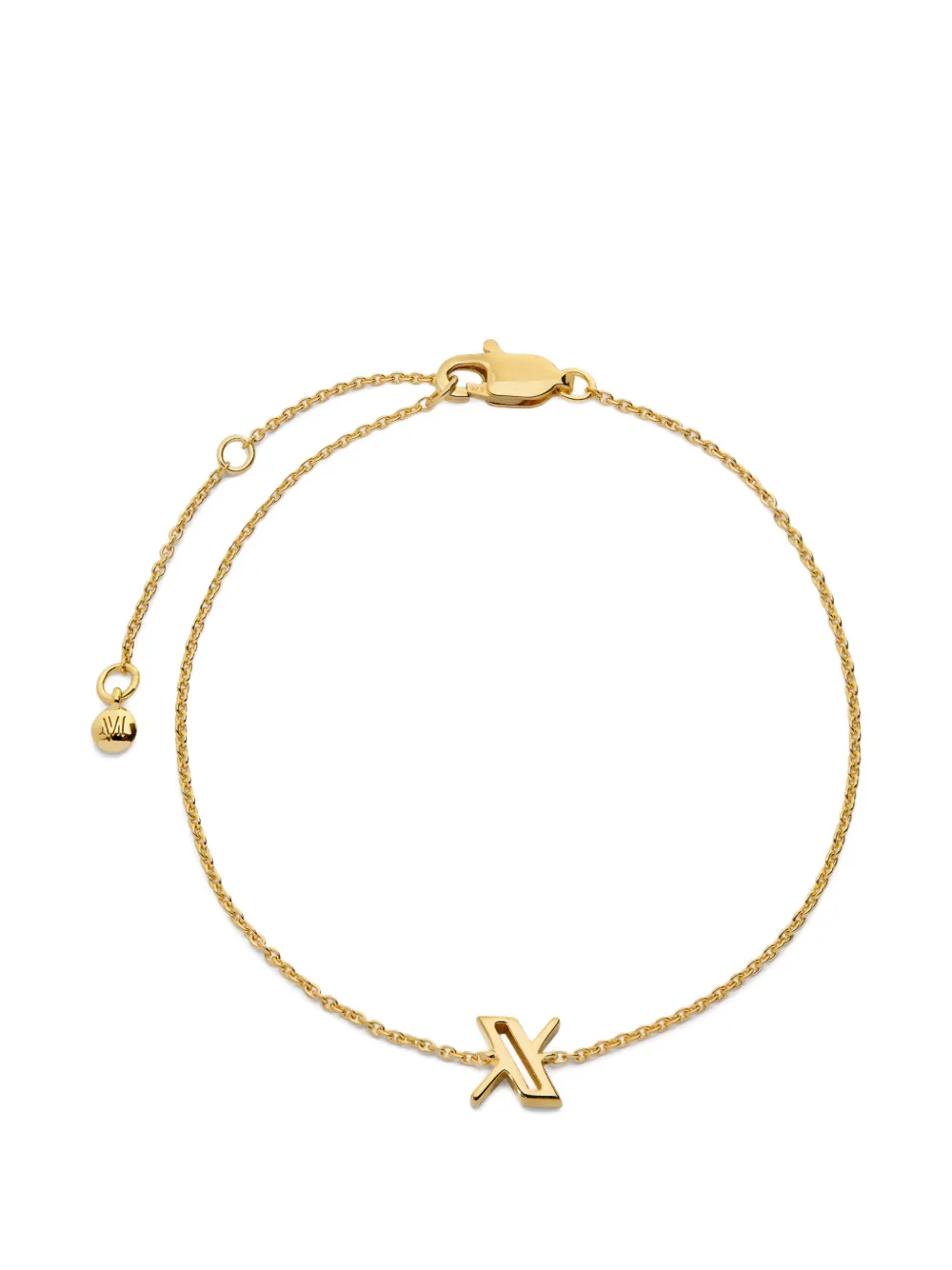 Monica Vinader Bracciale a catena con lettera X - Oro