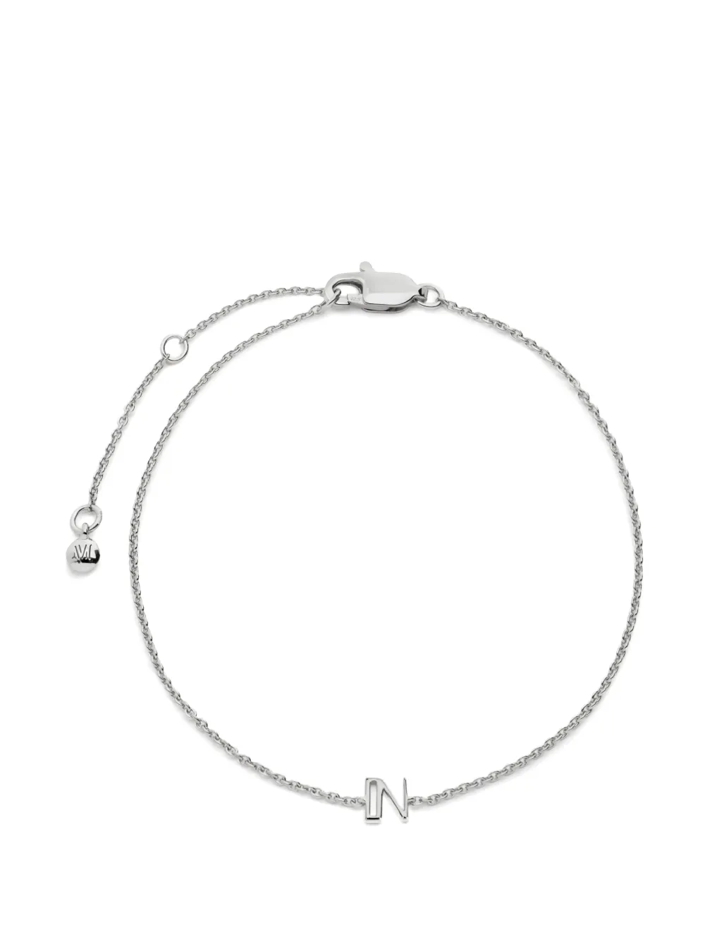 Monica Vinader initial n chain bracelet