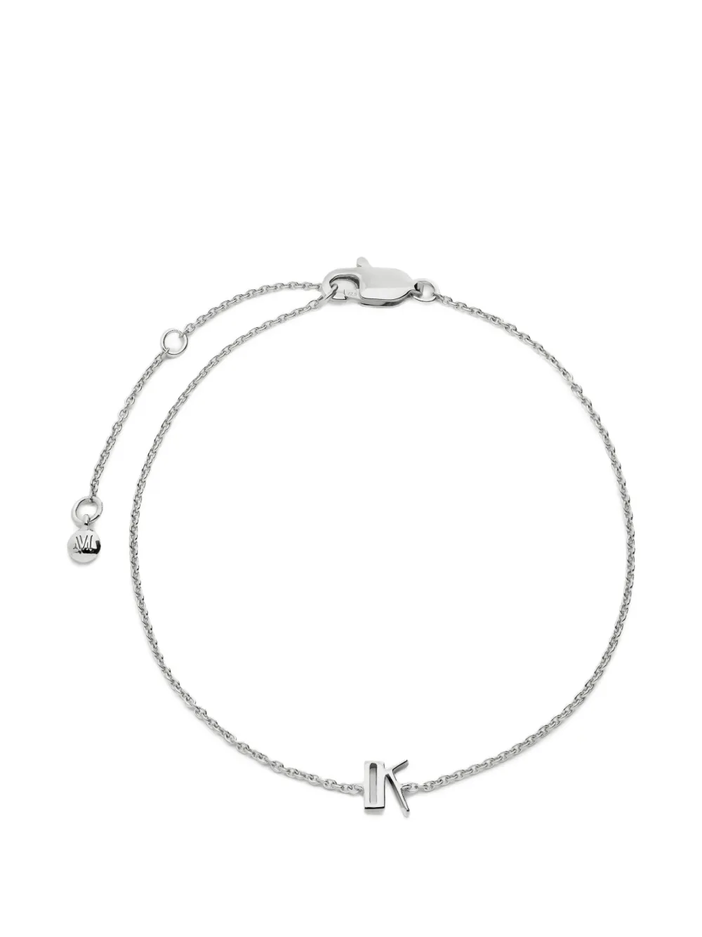Monica Vinader Bracciale a catena con lettera K - Argento