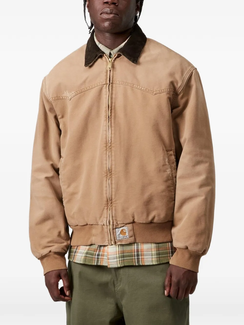 Carhartt WIP Jas met ribfluwelen kraag Beige