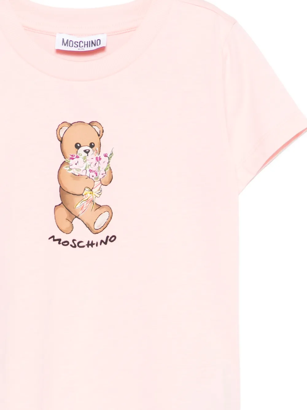 Moschino Kids T-shirt met teddybeerprint Roze