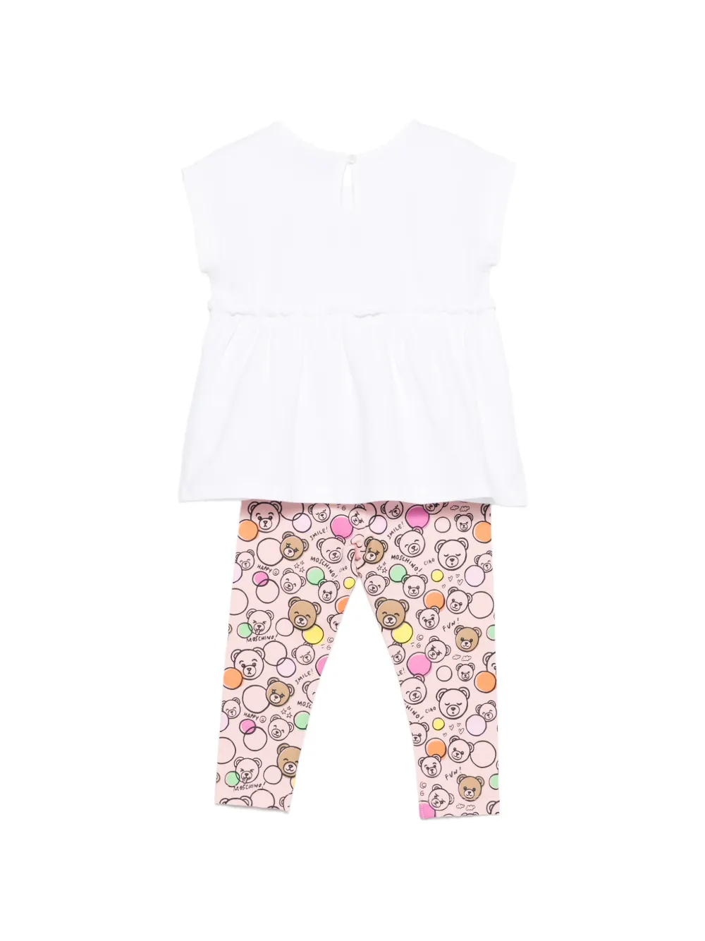 Moschino Kids Broeken set met teddybeerprint Wit
