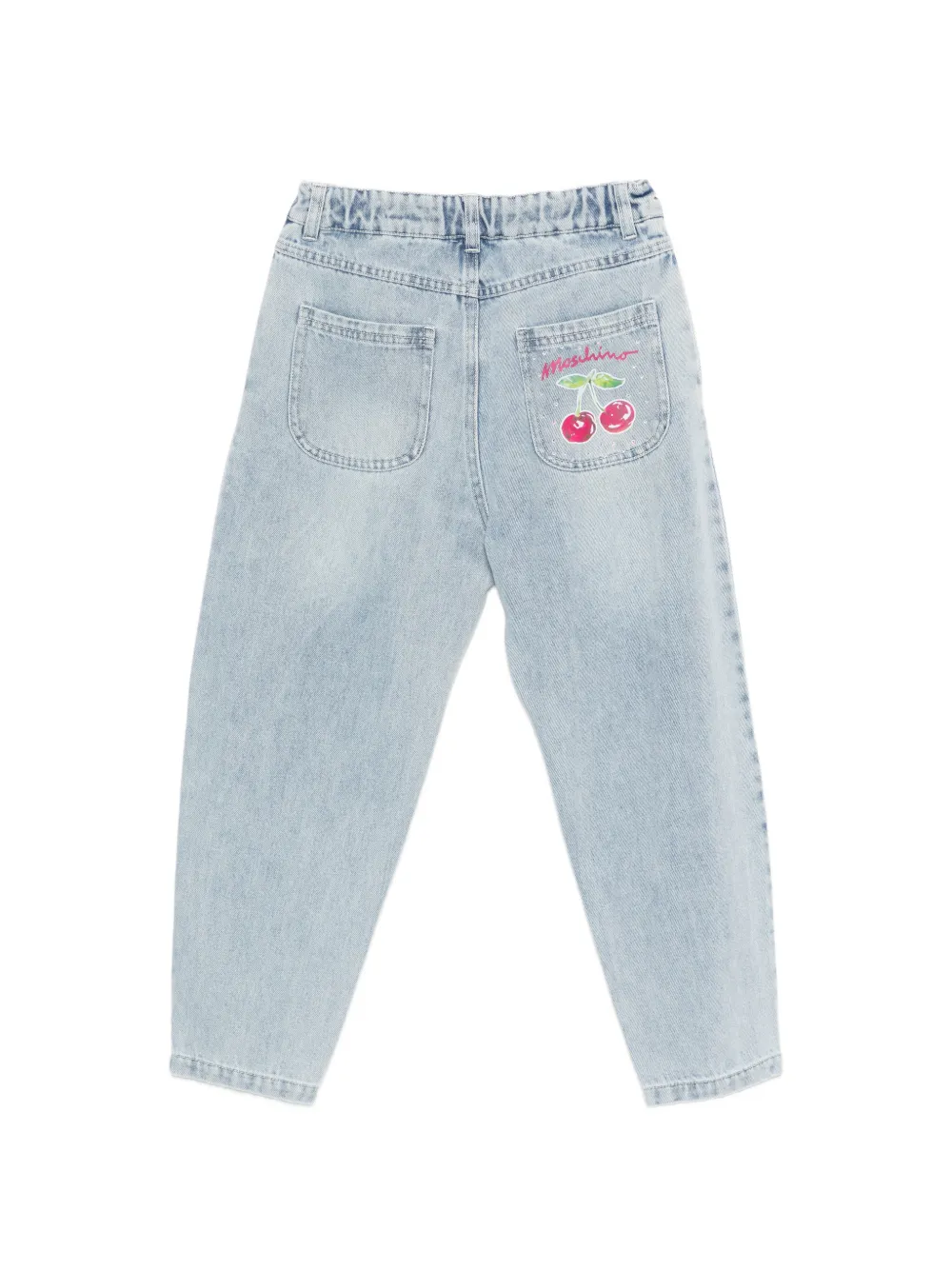Moschino Kids Jeans met kersenprint Blauw