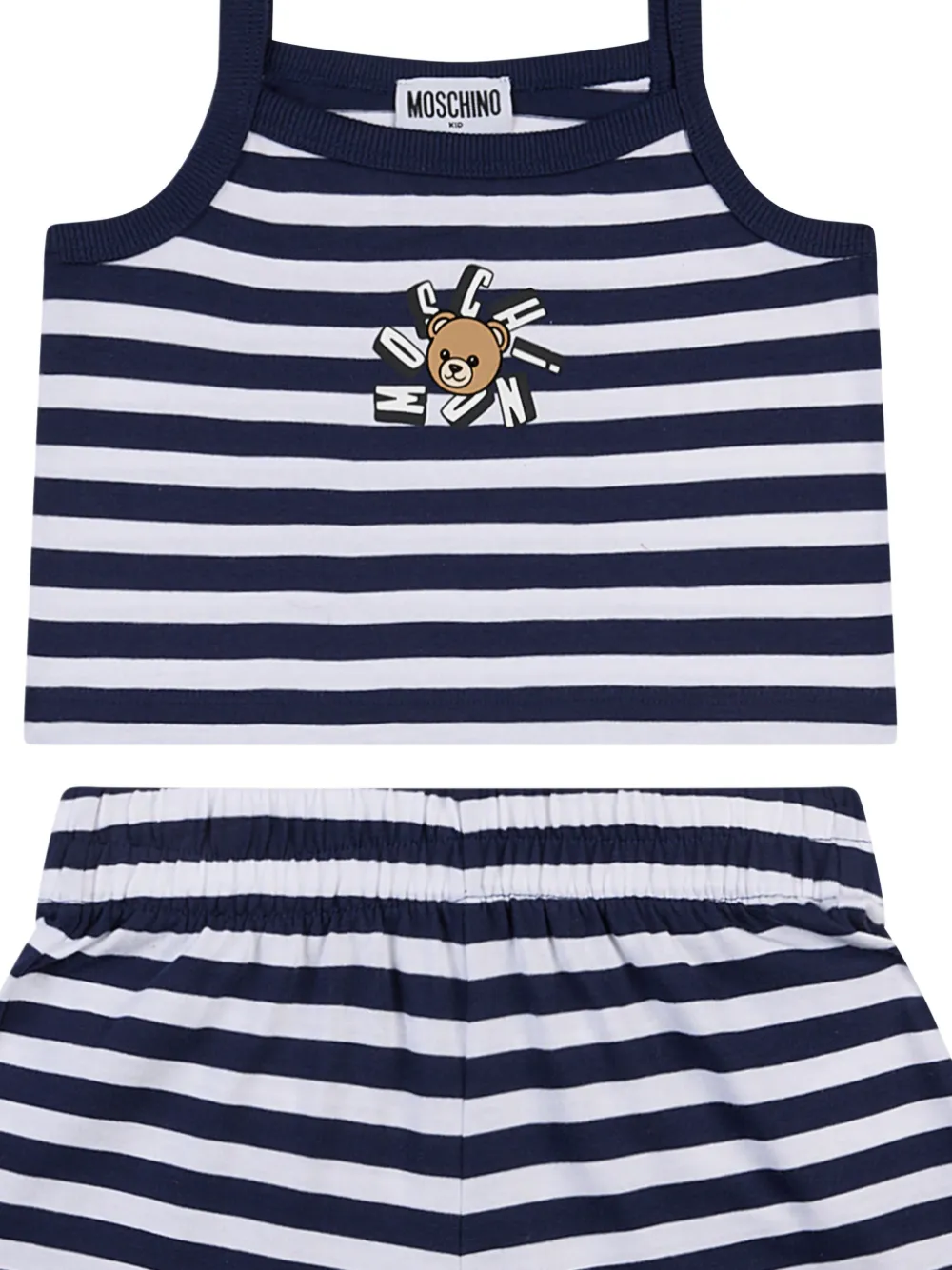  Moschino Kids Striped Shorts Set - Blue 