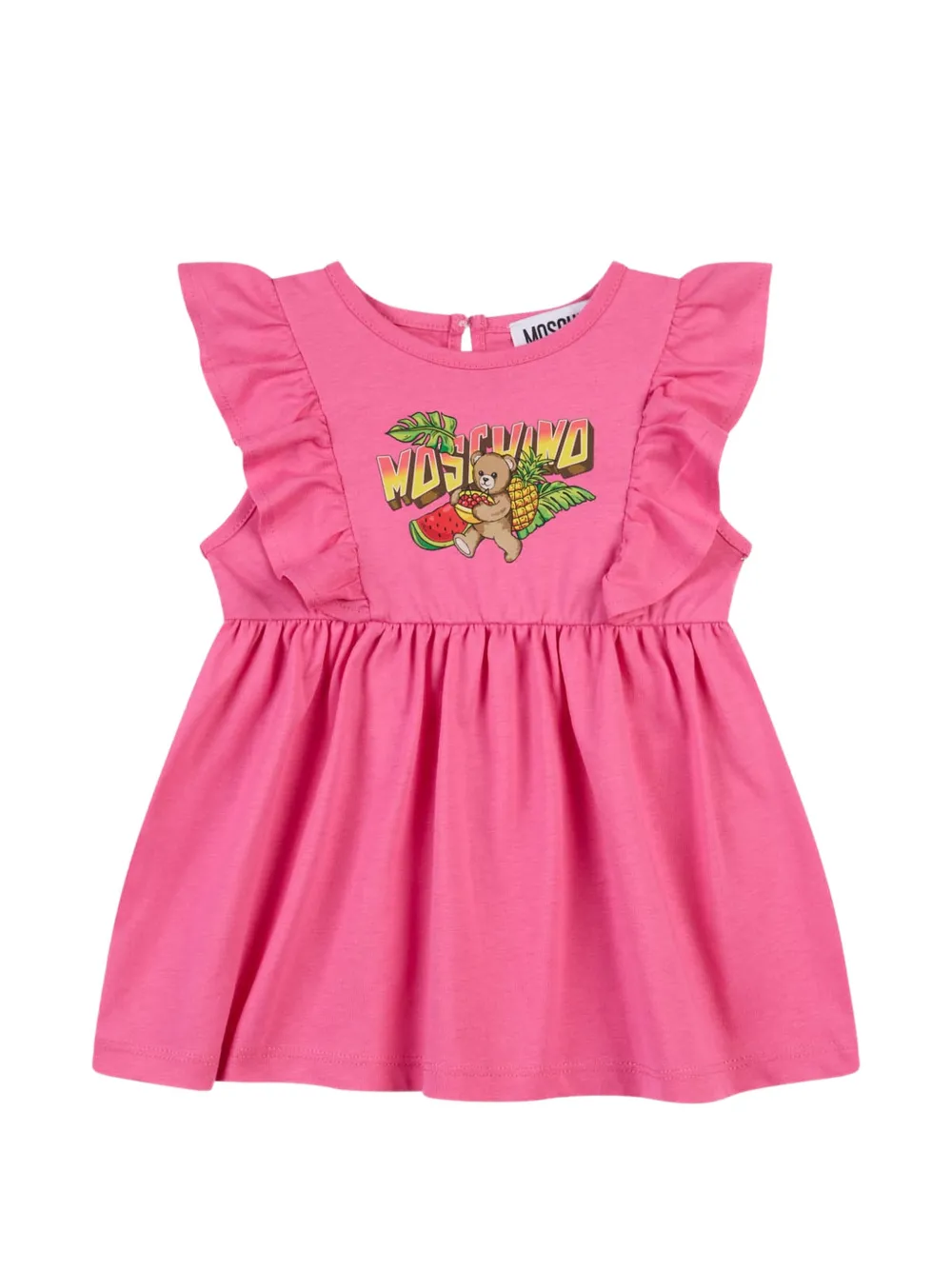 Moschino Kids ruffled printed dress - Rosa