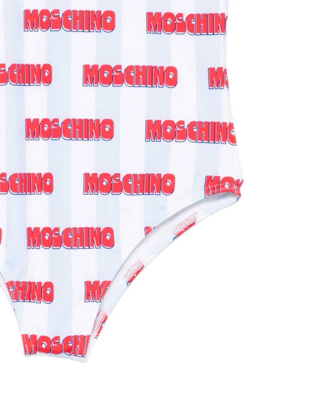 Moschino Kids Gestreept badpak met print Wit