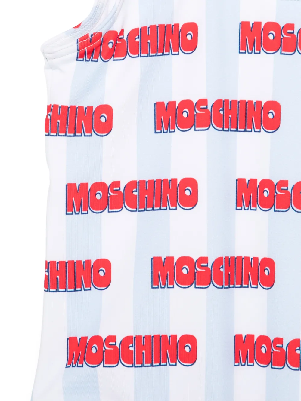 Moschino Kids Gestreept badpak met print Wit