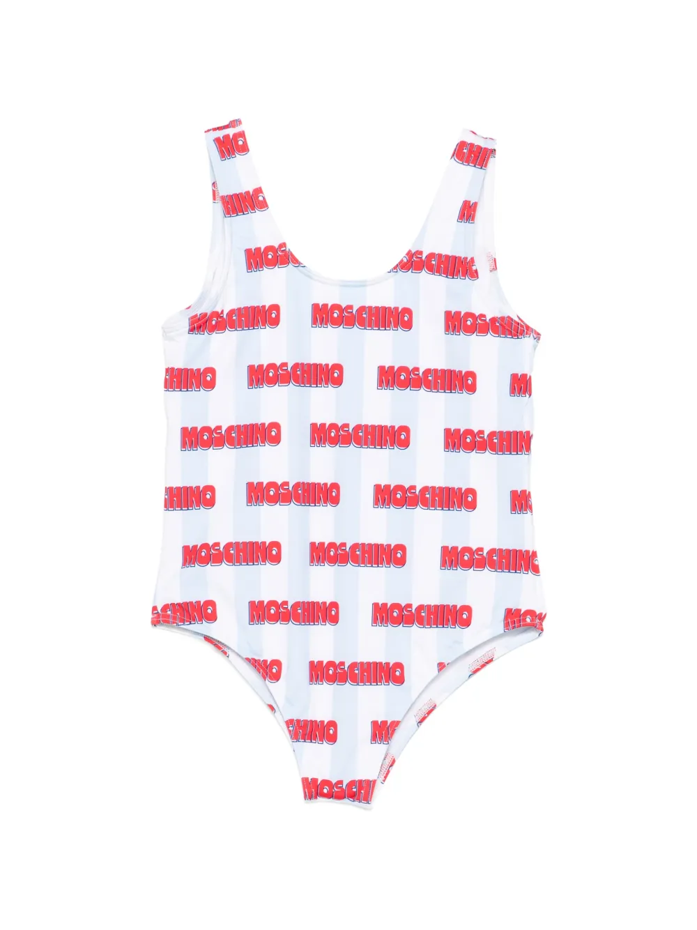 Moschino Kids striped printed swimsuit - Weiß