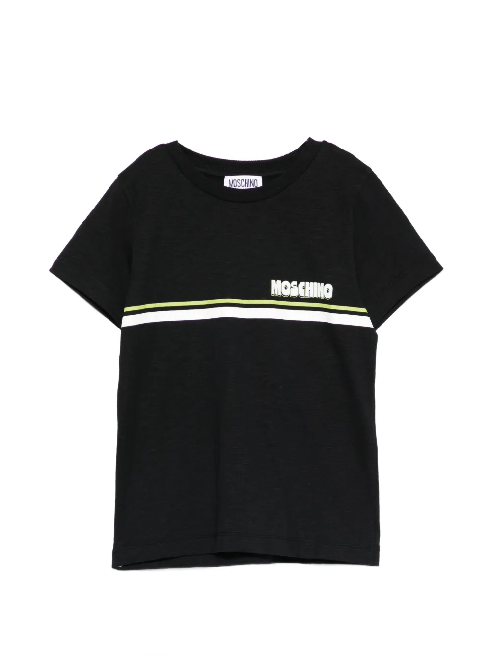 Moschino Kids stripe-detail T-shirt - Nero
