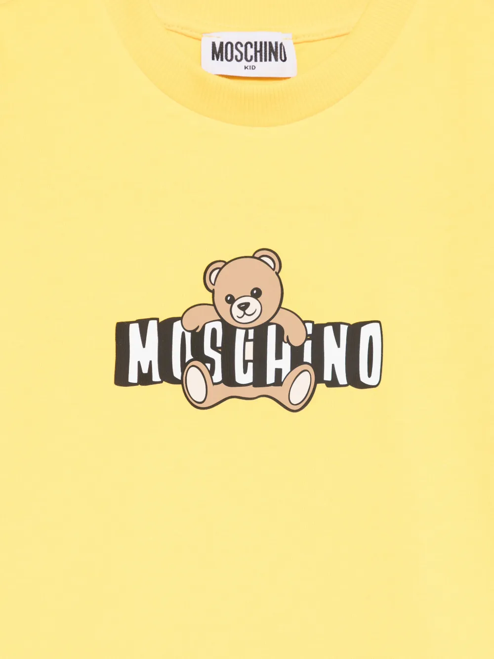Moschino Kids T-shirt met teddybeerprint Geel