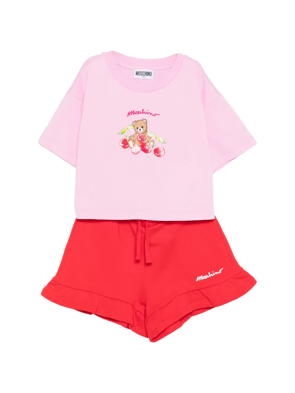 Moschino Kids printed shorts set - Rosa