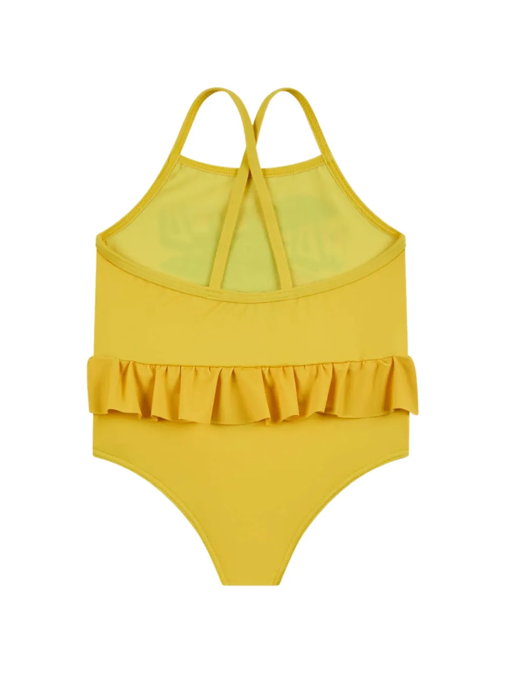 Moschino Kids Badpak met ruches en grafische print Geel