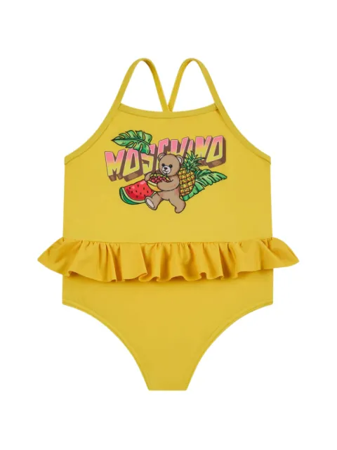 Moschino Kids traje de baño con volantes