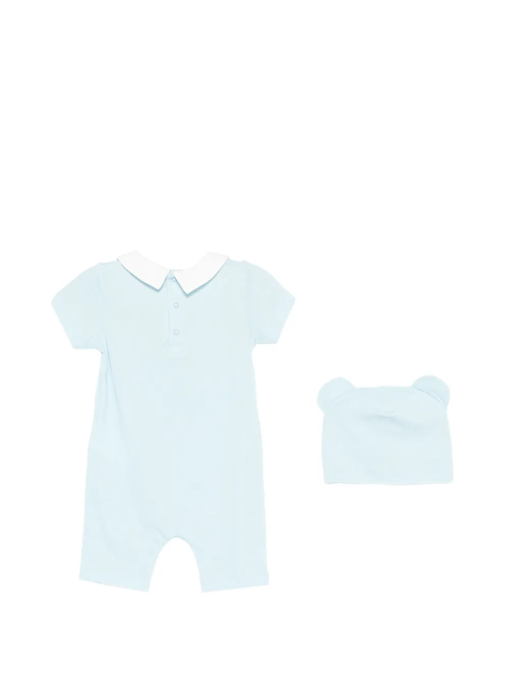 Moschino Kids Romperset met teddy-print Blauw