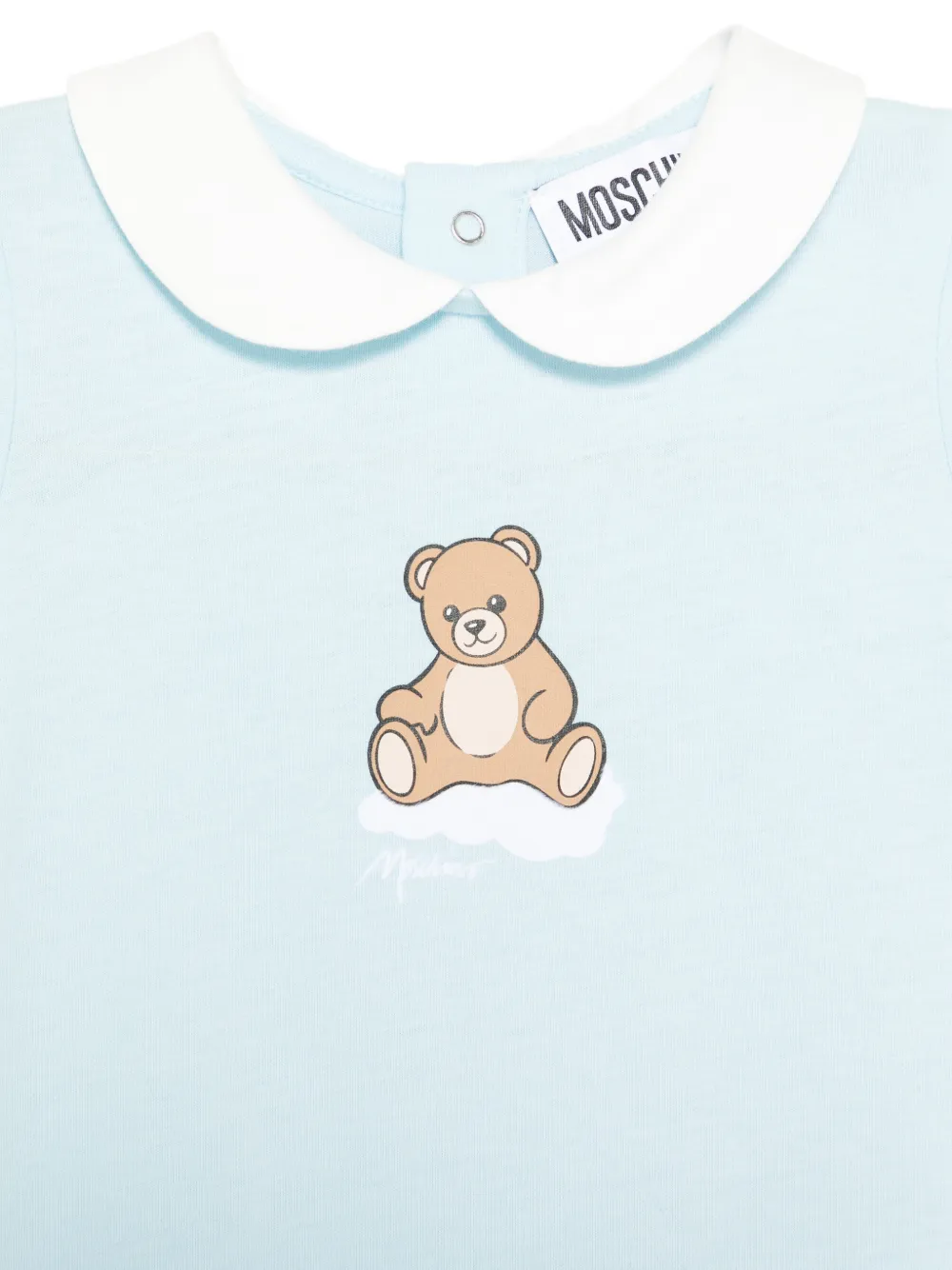 Moschino Kids Romperset met teddy-print Blauw